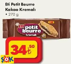 ETİ PETİT BEURRE KAKAO KREMALI 270 G